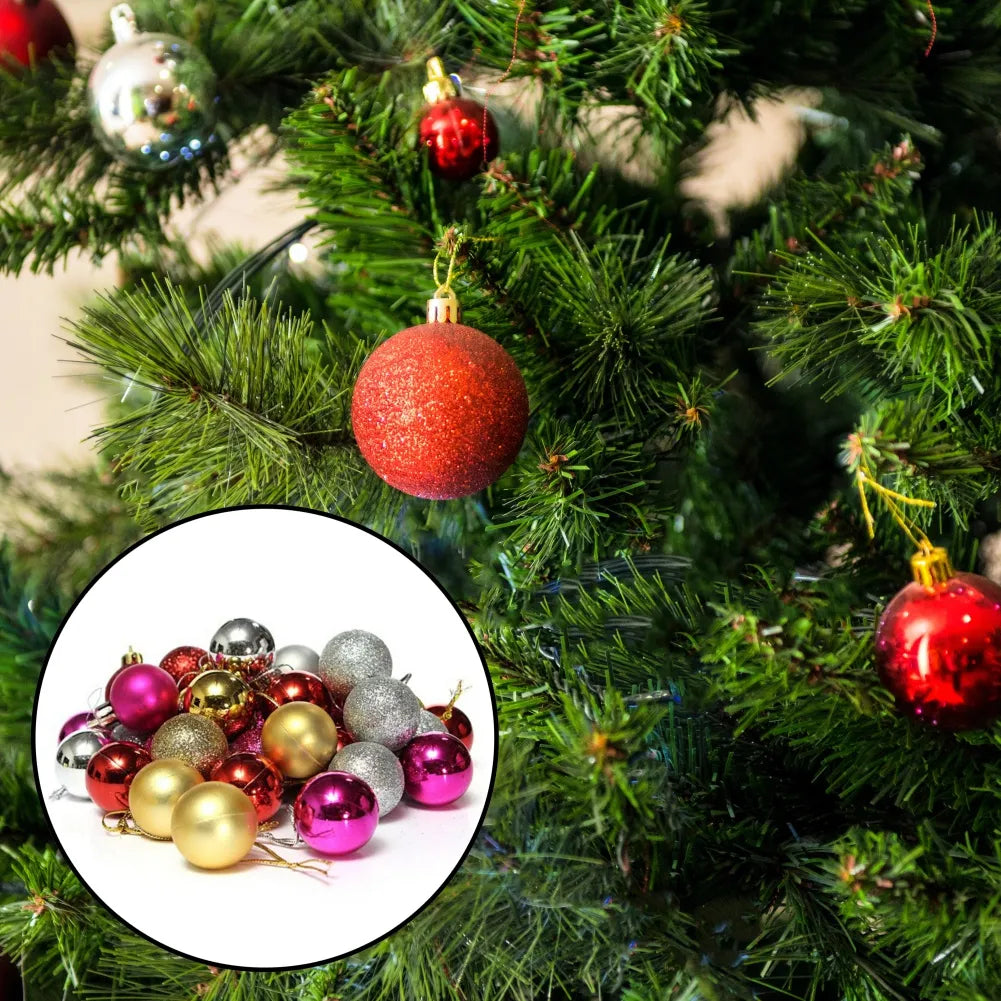 Hanging Christmas Balls Ornament Plastic Christmas Tree (24pcs/set)