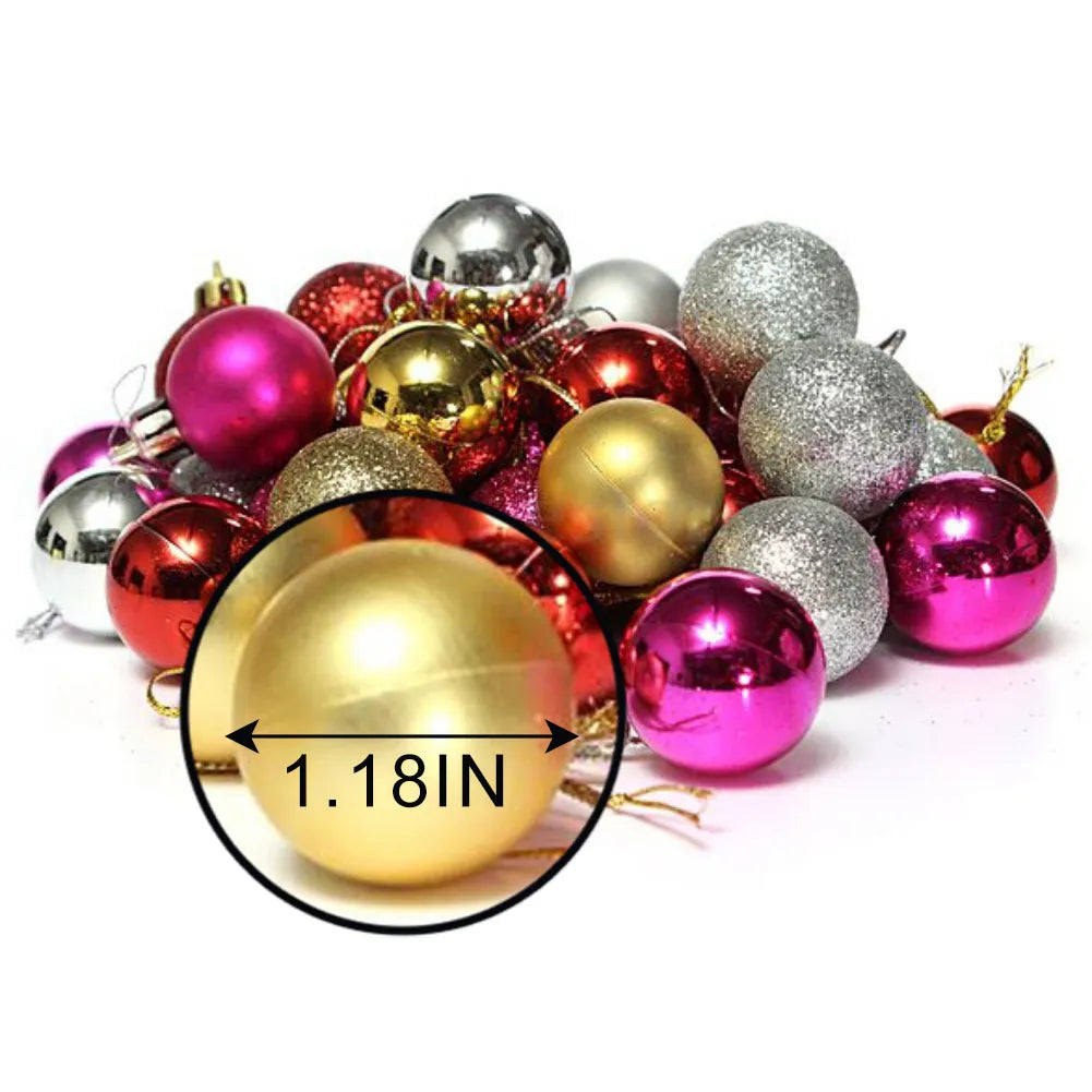 Hanging Christmas Balls Ornament Plastic Christmas Tree (24pcs/set)