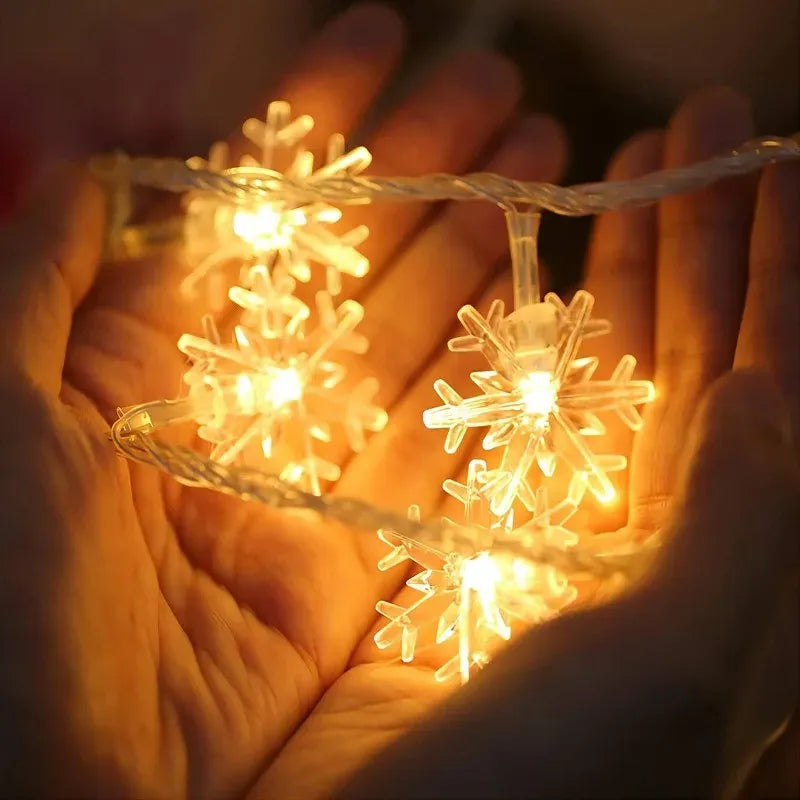 Leds Snowflake String Garland Fairy Lights