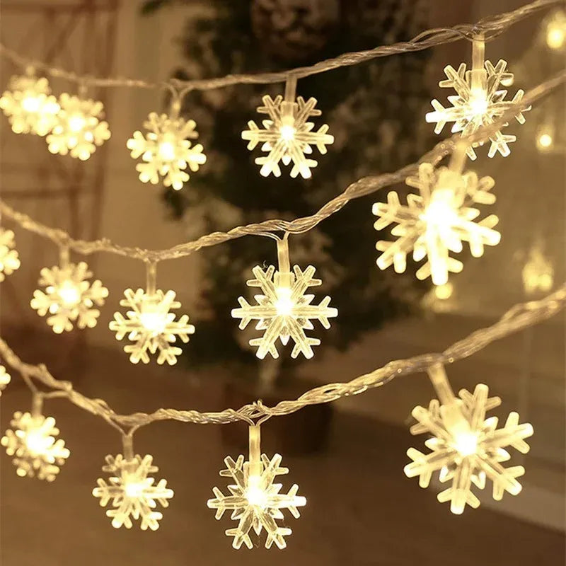 Leds Snowflake String Garland Fairy Lights