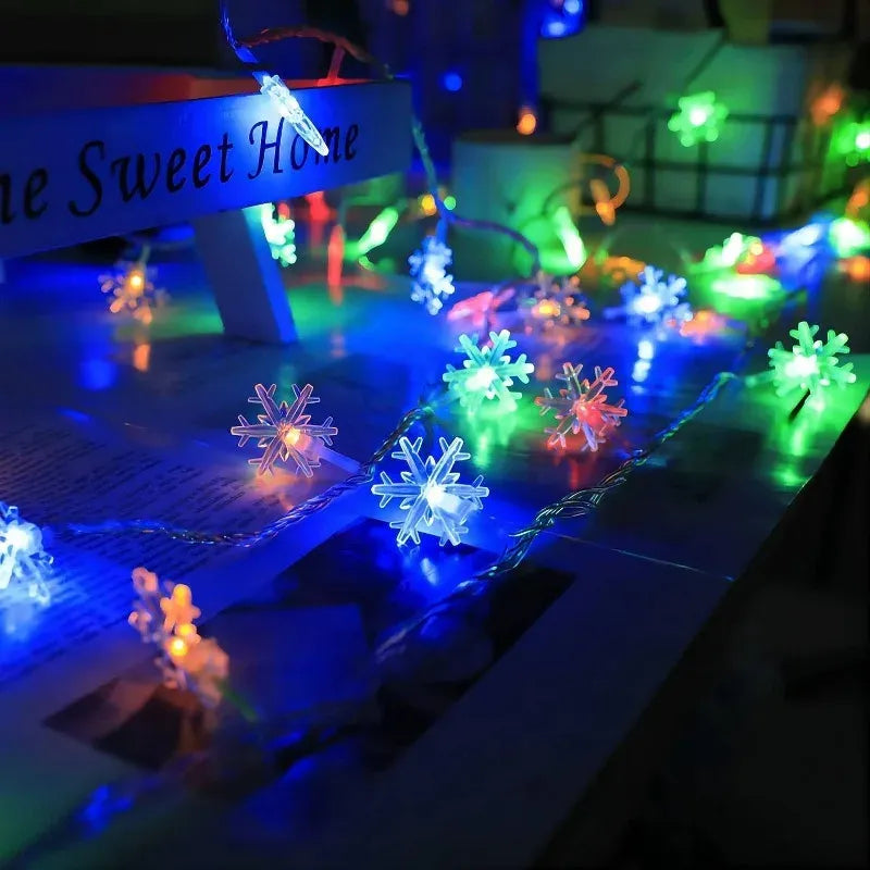 Leds Snowflake String Garland Fairy Lights